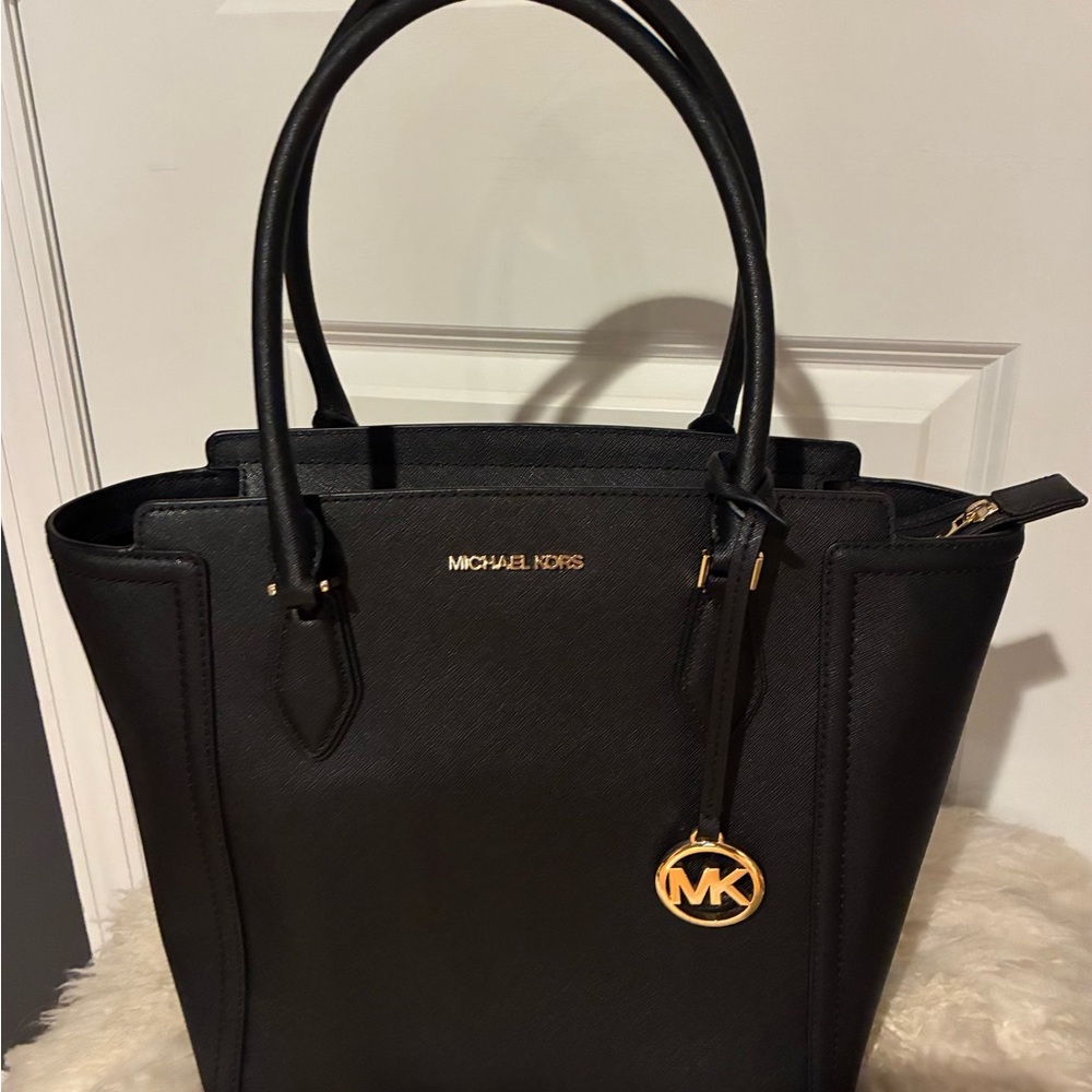 Michael Kors Elegant Black Tote with Gold Details